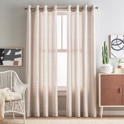 Peri Cargo Stripe Grommet 2-panel Window Curtain Set