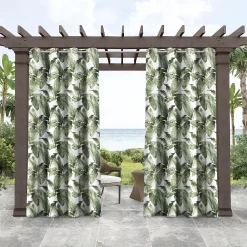 Tommy Bahama Indoor/Outdoor Island Palm Light Filtering 2-panel Window Curtain Set