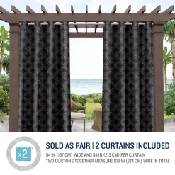 Tommy Bahama Indoor/Outdoor Island Tile Light Filtering 2-panel Window Curtain Set -Greenland Home Fashions Shop 5478168 ALT5