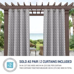Tommy Bahama Indoor/Outdoor Mosaic Light Filtering 2-panel Window Curtain Set -Greenland Home Fashions Shop 5478183 ALT5