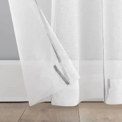 Scott Living Azlan Geometric Embroidery Sheer Rod Pocket Window Curtain -Greenland Home Fashions Shop 5483870 ALT3