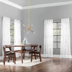 Scott Living Azlan Geometric Embroidery Sheer Rod Pocket Window Curtain -Greenland Home Fashions Shop 5483870 ALT5