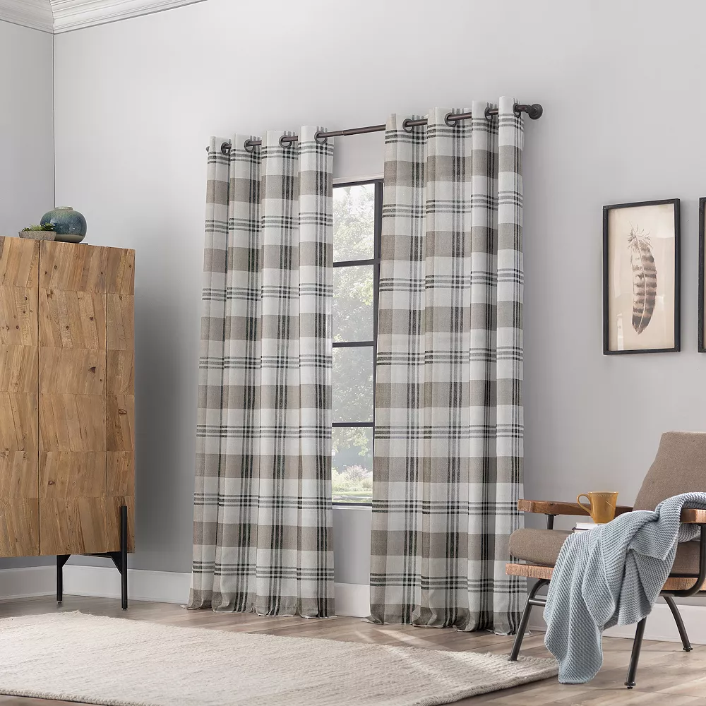 Scott Living Harrison Plaid Print Semi-Sheer Grommet Window Curtain 6 Scott Living Harrison Plaid Print Semi-Sheer Grommet Window Curtain - Image 4