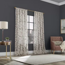Scott Living Jessa Watercolor Floral Linen Blend Sheer Rod Pocket Window Curtain -Greenland Home Fashions Shop 5483872 ALT4