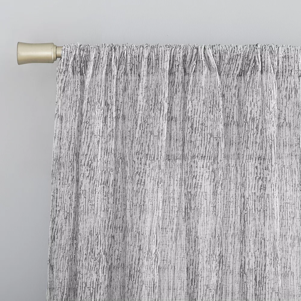 Scott Living Tulin Watercolor Print Sheer Rod Pocket Window Curtain 4 Scott Living Tulin Watercolor Print Sheer Rod Pocket Window Curtain - Image 2