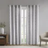 SunSmart Tatum 1-panel Room Darkening Printed Ogee Texture Grommet Top Window Curtain -Greenland Home Fashions Shop 5484885 Gray