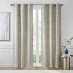 Beautyrest 2-pack Cannes 100% Blackout Thermal Ogee Jacquard Magnetic Closure Grommet Window Curtain Set