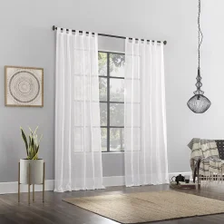 Archaeo Waffle Weave Cotton Blend Semi-Sheer Tab Top Window Curtain -Greenland Home Fashions Shop 5518184 ALT7