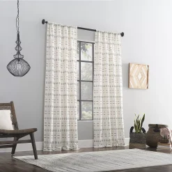Archaeo Global Stripes Cotton Blend Semi-Sheer Rod Pocket Window Curtain -Greenland Home Fashions Shop 5518193 ALT6
