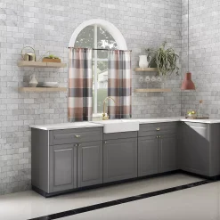 Archaeo Colorblock Plaid Semi-Sheer Rod Pocket Kitchen Curtain Tier Pair -Greenland Home Fashions Shop 5546485 ALT5