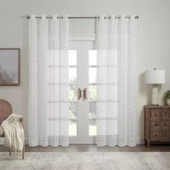 Waverly Eureka Burnout Sheer Grommeted Window Curtain Panel