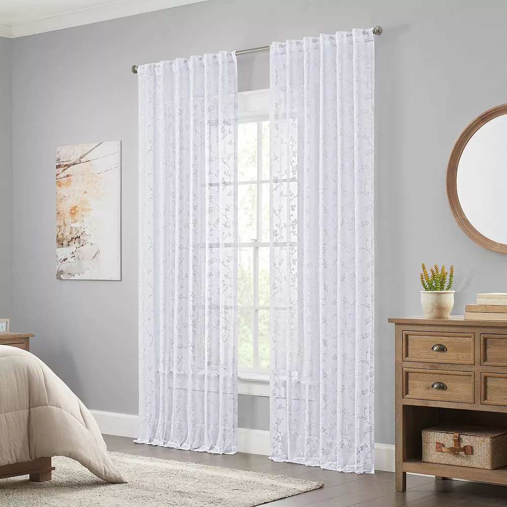 Waverly Indochina Rod Pocket Back Tab Sheer Window Curtain Panel 7 Waverly Indochina Rod Pocket Back Tab Sheer Window Curtain Panel - Image 5