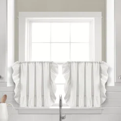 Lush Décor Lush Decor Linen Ruffle Kitchen Tiers Set
