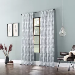 Archaeo Art Deco Curves Linen Blend Window Curtain 11 Archaeo Art Deco Curves Linen Blend Window Curtain -Greenland Home Fashions Shop 5580552 ALT5