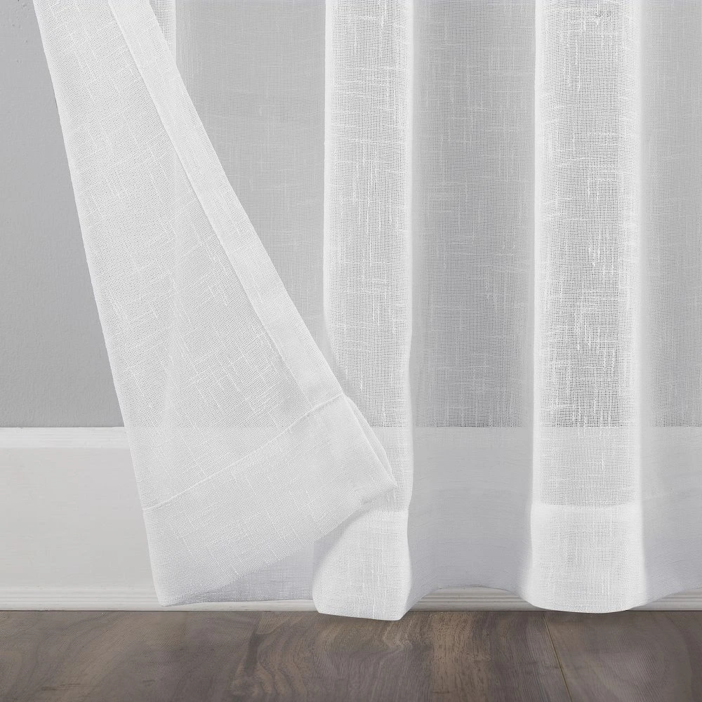 Archaeo Archaeo Burlap Weave Linen Blend Tab Top Window Curtain 5 Archaeo Archaeo Burlap Weave Linen Blend Tab Top Window Curtain - Image 3