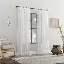 Archaeo Archaeo Burlap Weave Linen Blend Tab Top Window Curtain 11 Archaeo Archaeo Burlap Weave Linen Blend Tab Top Window Curtain -Greenland Home Fashions Shop 5580555 ALT6