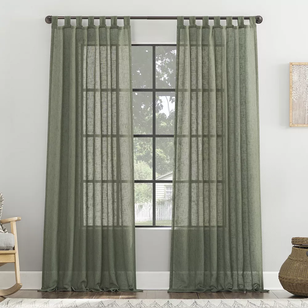 Archaeo Archaeo Burlap Weave Linen Blend Tab Top Window Curtain 3 Archaeo Archaeo Burlap Weave Linen Blend Tab Top Window Curtain