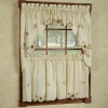 Sweet Home Sunflower Cream Embroidered Kitchen Window Curtain Tier Pair -Greenland Home Fashions Shop 5590252