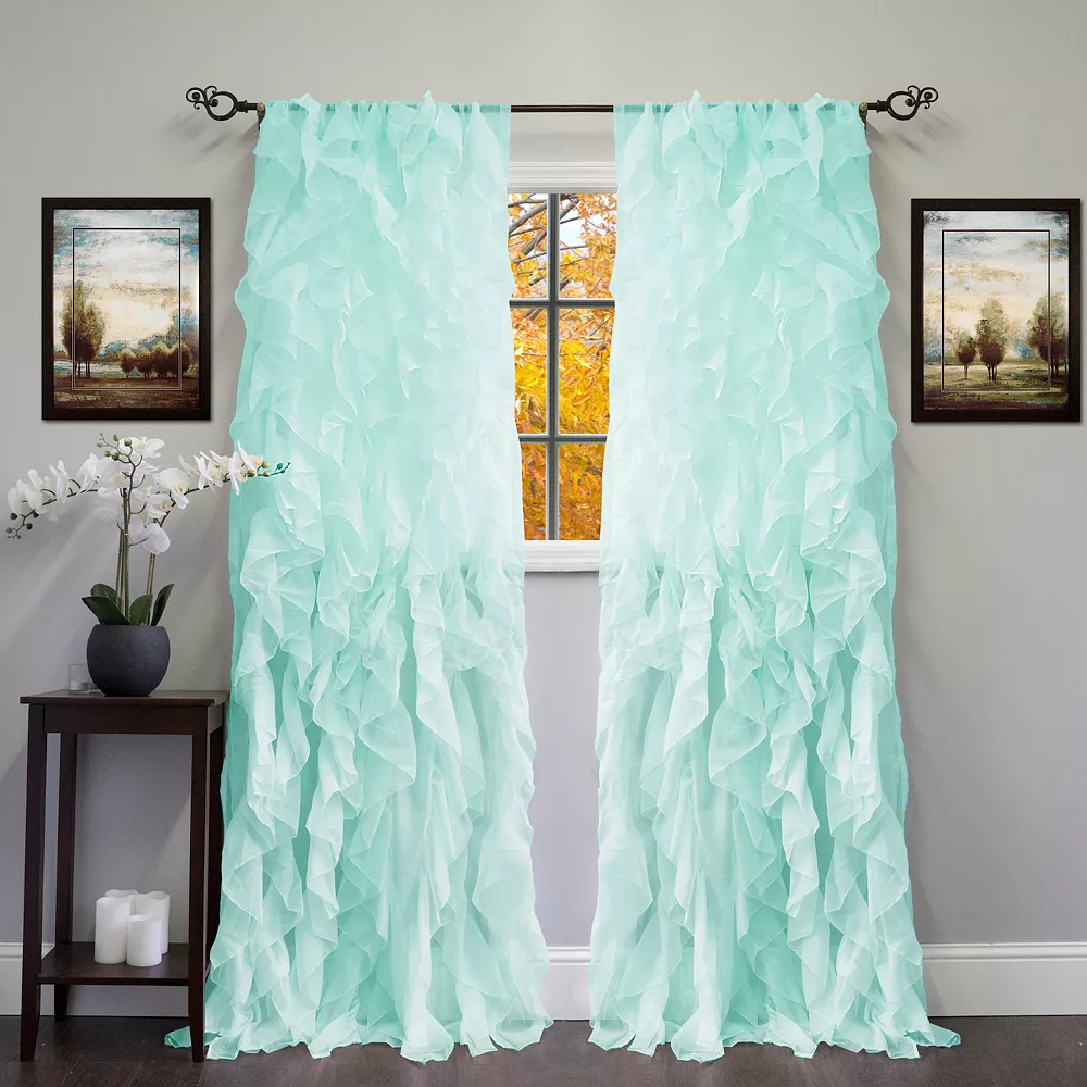 Sweet Home Collection Sheer Voile Vertical Ruffle Window Curtain 3 Sweet Home Collection Sheer Voile Vertical Ruffle Window Curtain