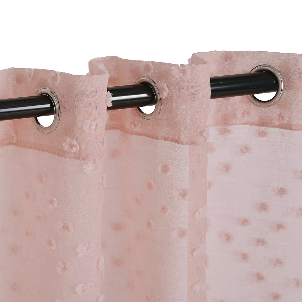 Superior Poppy Sheer Set Of 2 Grommet Top Window Curtain Panels 4 Superior Poppy Sheer Set Of 2 Grommet Top Window Curtain Panels - Image 2