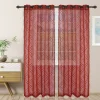 Superior Poppy Sheer Set Of 2 Grommet Top Window Curtain Panels -Greenland Home Fashions Shop 5615899 Rust