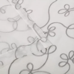 Superior Embroidered Set Of 2 Scroll Sheer Grommet Window Curtain Panels -Greenland Home Fashions Shop 5615915 ALT2