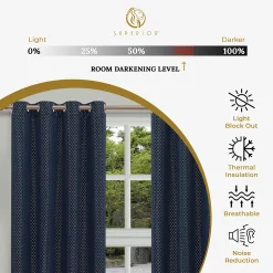 Superior Set Of 2 Shimmer Insulated Thermal Blackout Grommet Window Curtain Panels -Greenland Home Fashions Shop 5615931 ALT5