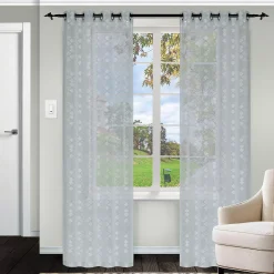 Superior Argyle Sheer Set Of 2 Window Curtain Panels