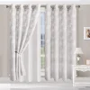 Superior Embroidered Foliage Set Of 2 Sheer Grommet Window Curtain Panels -Greenland Home Fashions Shop 5622258 Gray