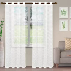 Superior Jackson Stripe Set Of 2 Sheer Grommet Window Curtain Panels