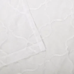 Superior Embroidered Pair Of 2 Lattice Sheer Grommet Window Curtain Panels -Greenland Home Fashions Shop 5622264 ALT3
