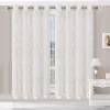 Superior Embroidered Pair Of 2 Lattice Sheer Grommet Window Curtain Panels -Greenland Home Fashions Shop 5622264 Champagne