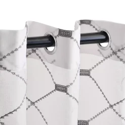 Superior Elegant Diamond Sheer Pair Of 2 Grommet Window Curtain Panels -Greenland Home Fashions Shop 5622275 ALT4
