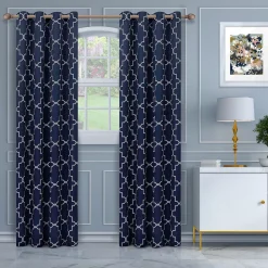 Superior Imperial Trellis Thermal Insulated Pair Of 2 Blackout Window Curtain Panels
