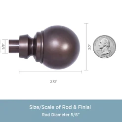 Kenney® Mae 5/8” Standard Decorative Window Curtain Rod -Greenland Home Fashions Shop 5639565 ALT98