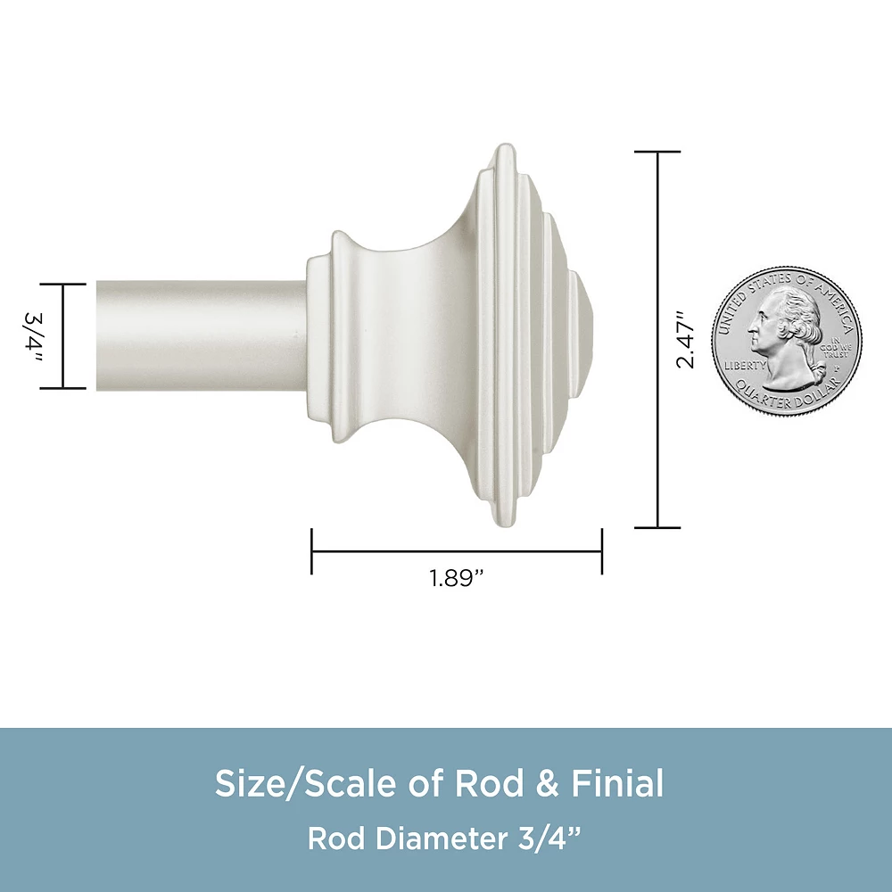 Kenney® Mission ¾” Decorative Bay Window Double Curtain Rod 7 Kenney® Mission ¾” Decorative Bay Window Double Curtain Rod - Image 5