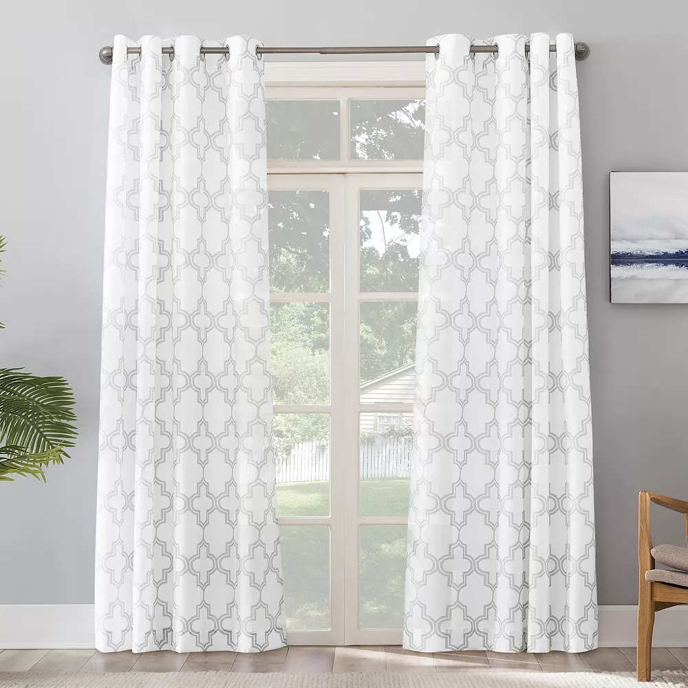 Sun Zero Ria Indoor/Outdoor Trellis Window Curtain 4 Sun Zero Ria Indoor/Outdoor Trellis Window Curtain - Image 2