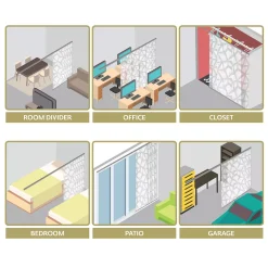 Rod Desyne Shattered 6-Panel Single Rail Panel Track Room Extendable Divider -Greenland Home Fashions Shop 5674283 ALT4