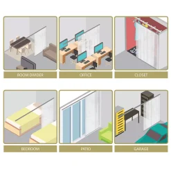 Rod Desyne Lotus 5-Panel Single Rail Panel Track Room Extendable Divider 10 Rod Desyne Lotus 5-Panel Single Rail Panel Track Room Extendable Divider -Greenland Home Fashions Shop 5674288 ALT4