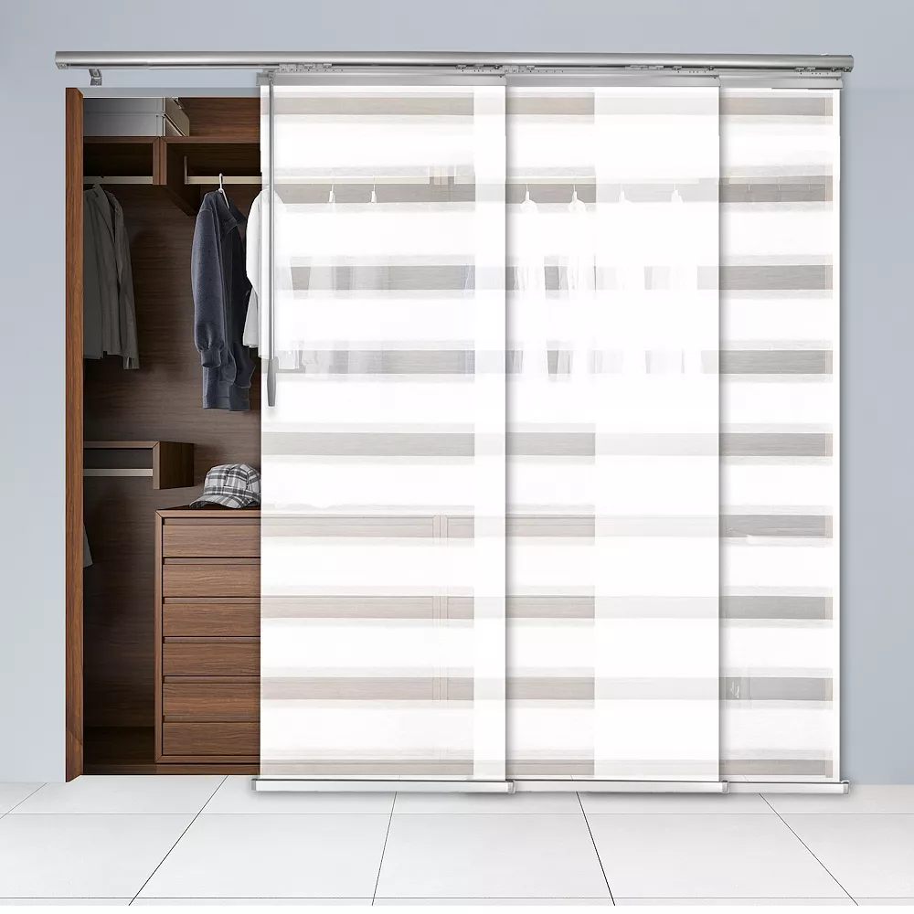 Rod Desyne Macadamia 3-Panel Single Rail Panel Track Room Extendable Divider 3 Rod Desyne Macadamia 3-Panel Single Rail Panel Track Room Extendable Divider