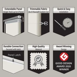 Rod Desyne Macadamia 3-Panel Single Rail Panel Track Room Extendable Divider 13 Rod Desyne Macadamia 3-Panel Single Rail Panel Track Room Extendable Divider -Greenland Home Fashions Shop 5674294 ALT6