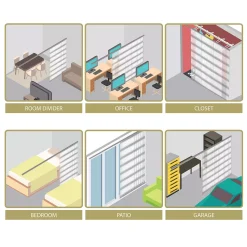 Rod Desyne Macadamia 6-Panel Single Rail Panel Track Room Extendable Divider -Greenland Home Fashions Shop 5674298 ALT4