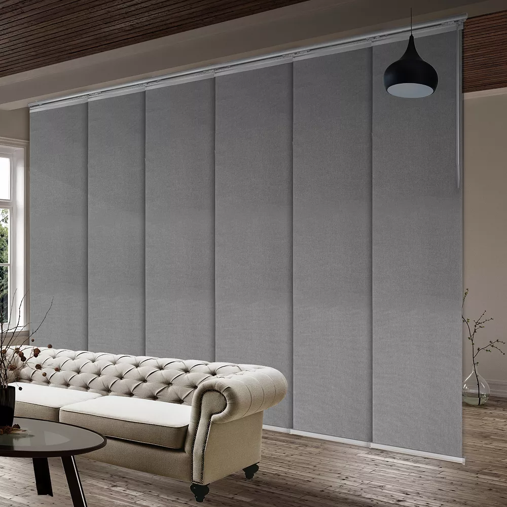 Rod Desyne Woven Gray 6-Panel Single Rail Panel Track Room Extendable Divider 3 Rod Desyne Woven Gray 6-Panel Single Rail Panel Track Room Extendable Divider