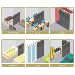 Rod Desyne Charcoal Camo 4-Panel Single Rail Panel Track Room Extendable Divider -Greenland Home Fashions Shop 5674311 ALT4