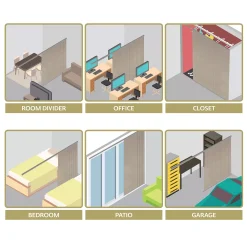 Rod Desyne Cornsilk 4-Panel Single Rail Panel Track Room Extendable Divider -Greenland Home Fashions Shop 5674315 ALT4