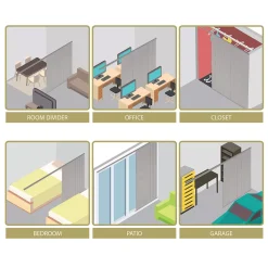 Rod Desyne Embroidered Cadet 6-Panel Single Rail Panel Track Room Extendable Divider -Greenland Home Fashions Shop 5674340 ALT4