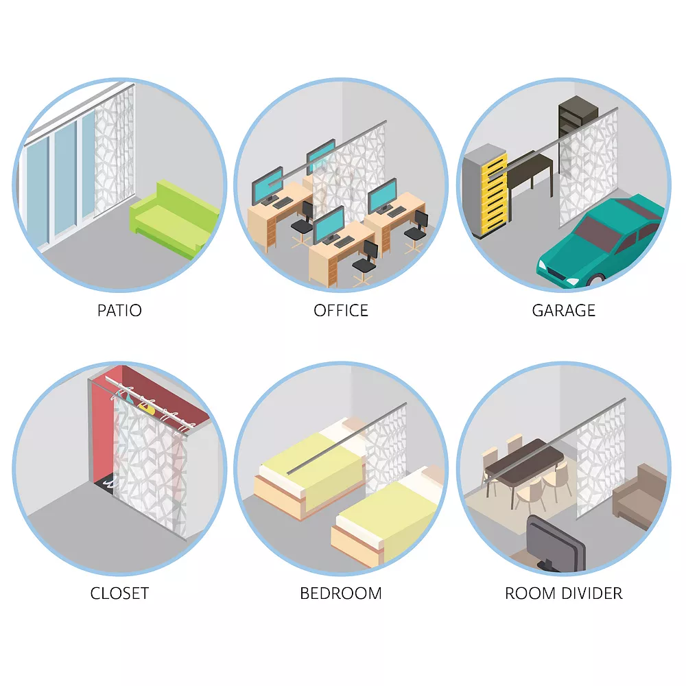 Rod Desyne 5-Panel Single Rail Panel Track Room Extendable Divider 7 Rod Desyne 5-Panel Single Rail Panel Track Room Extendable Divider - Image 5