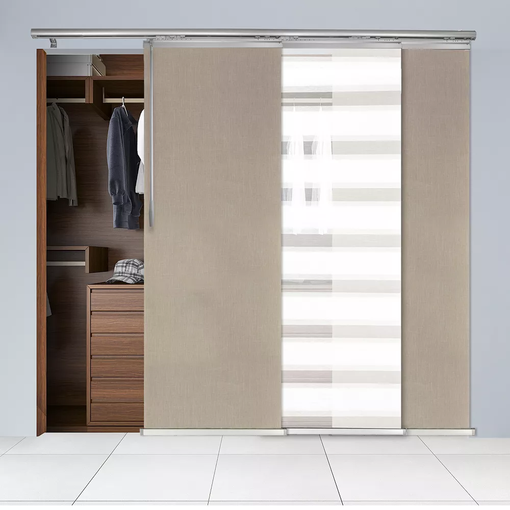 Rod Desyne 3-Panel Single Rail Panel Track Room Extendable Divider 3 Rod Desyne 3-Panel Single Rail Panel Track Room Extendable Divider