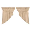 VHC Brands Burlap Vintage Cotton Window Curtain Prairie Swag Set, Tan (2 Panels) 1 VHC Brands Burlap Vintage Cotton Window Curtain Prairie Swag Set, Tan (2 Panels) -Greenland Home Fashions Shop 5701022
