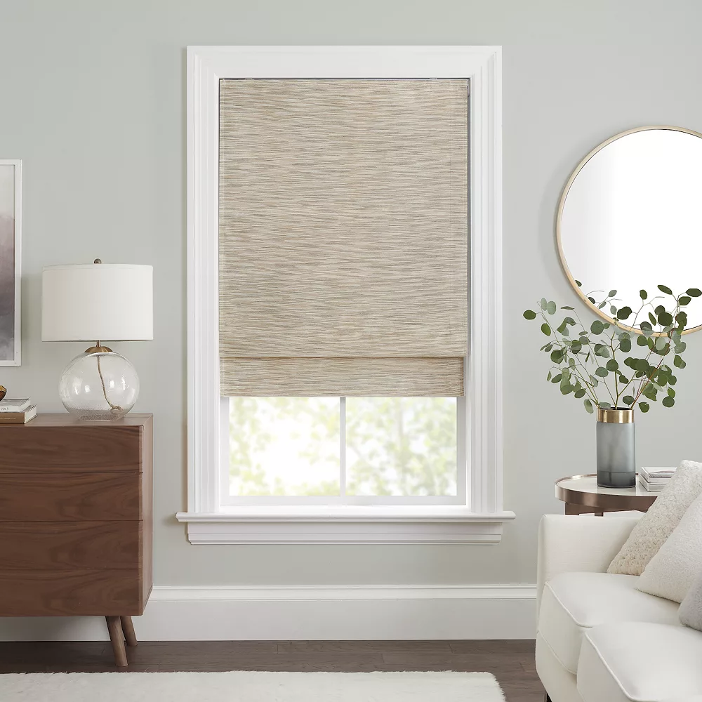 Eclipse Dylan 100% Blackout Marbled Cordless Roman Shade 64" Length 3 Eclipse Dylan 100% Blackout Marbled Cordless Roman Shade 64" Length